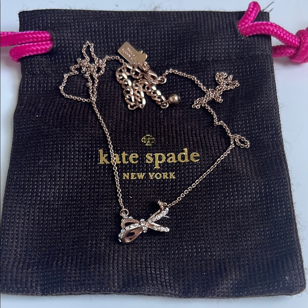 Kate Spade Rose Gold Bow Necklace